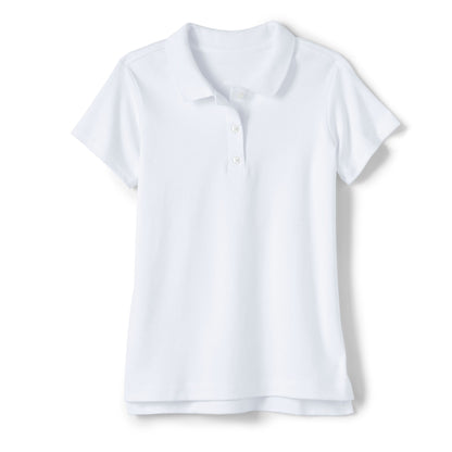 36 Pack Girls Short Sleeve Jersey Knit Polo Shirt - Heather Grey