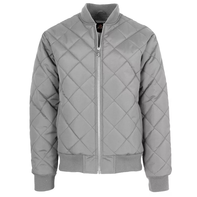 24 Pack Men's Padded Quilted Bomber Jacket – Black