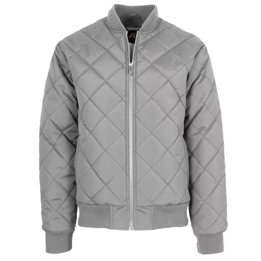 24 Pack Men's Padded Quilted Bomber Jacket – Grey