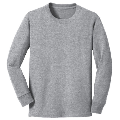 48 Pack Youth Long Sleeve Cotton T-Shirt - Maroon