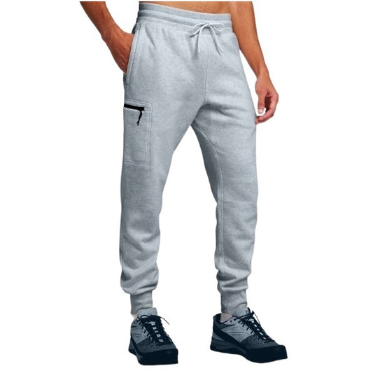 24 Pack Men's Fleece Cargo Jogger Sweatpants - Heather Grey