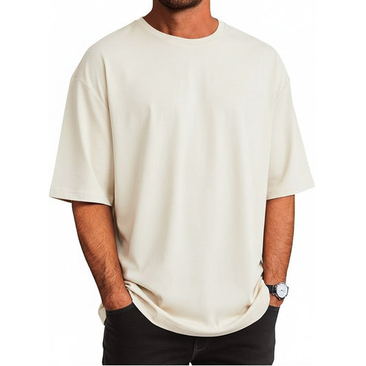 24 Pack Men's Oversized Drop T-Shirt in Ivory