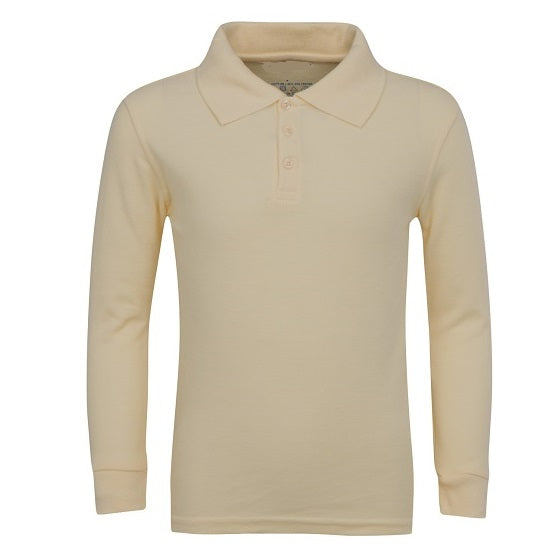 36 Pack Men's Long Sleeve Pique Polo Shirts - Khaki