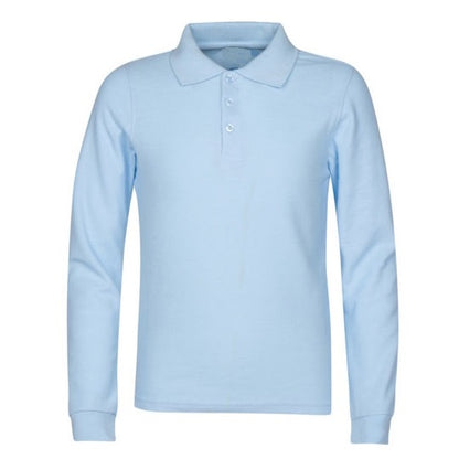 36 Pack Boys Long Sleeve Pique Polo Shirt - Hunter Green