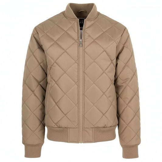 12 Pack Men's Padded Quilted Bomber Jacket – Light Brown