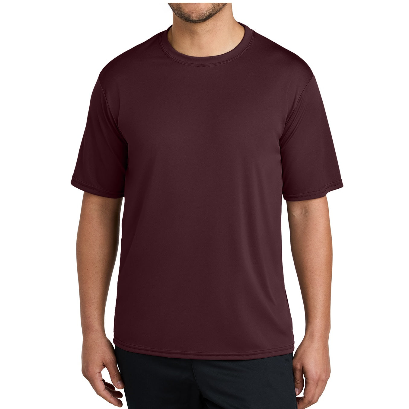 48 Pack Men's Performance Short Sleeve T-Shirts - Maroon