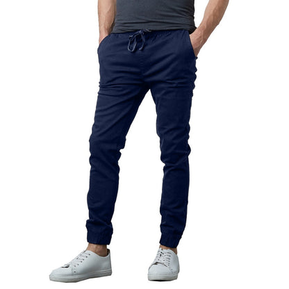 24 Pack Men's Stretch Drawstring Twill Joggers - Navy