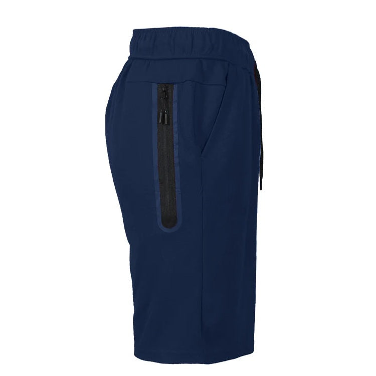 24 Pack Men's Tech Fleece Shorts with Long Zipper Side Pocket - Royal Blue