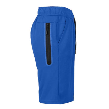 24 Pack Men's Tech Fleece Shorts with Long Zipper Side Pocket - Royal Blue