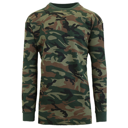 36 Pack Men's Long Sleeve Crewneck Thermal Shirt - Camo