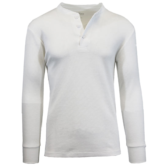 24 Pack Men's Long Sleeve Henley Thermal Shirt - White