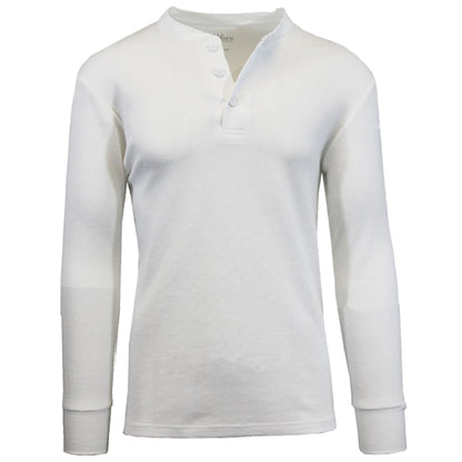 24 Pack Men's Long Sleeve Henley Thermal Shirt - White
