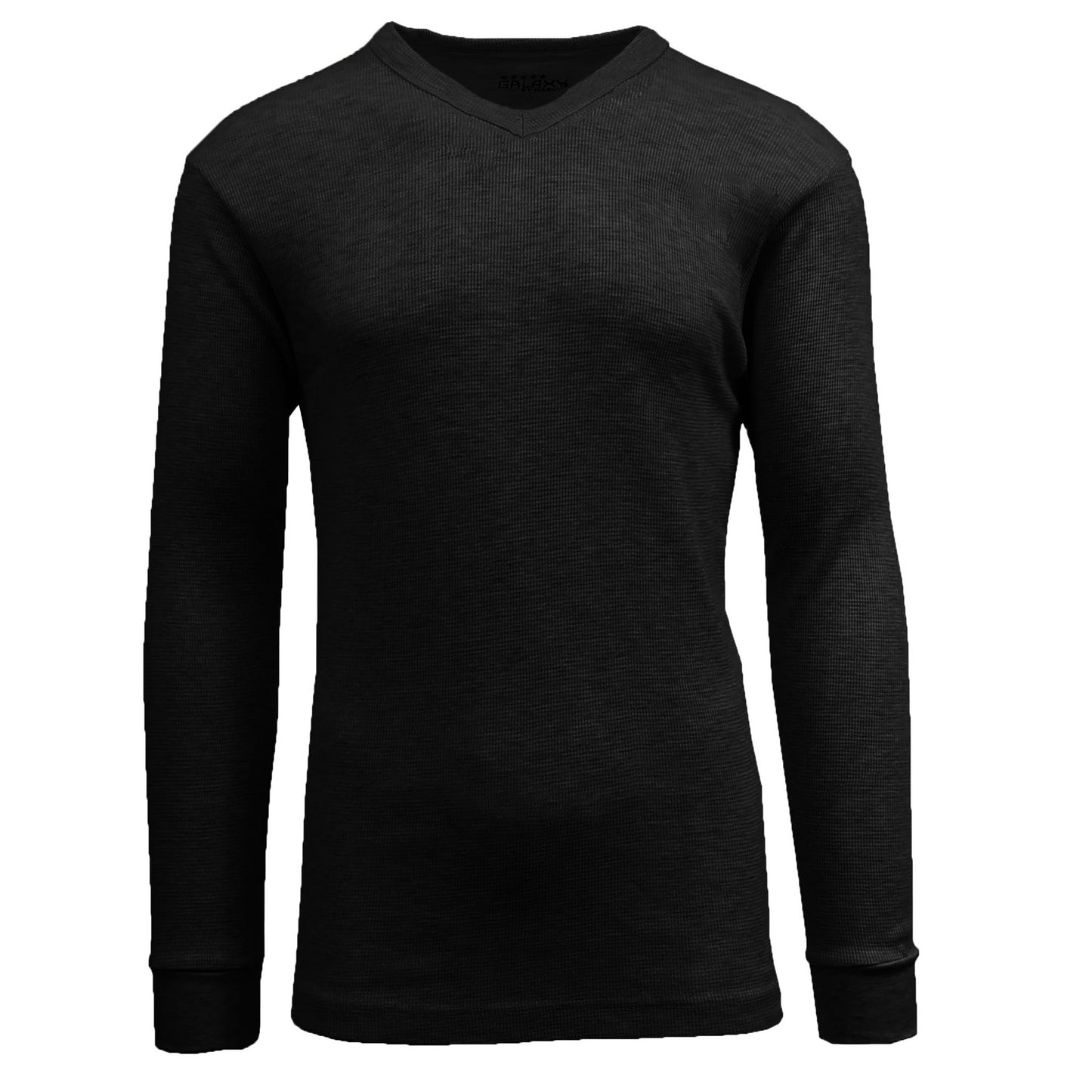 36 Pack Men's Long Sleeve V-Neck Thermal Shirt - Black