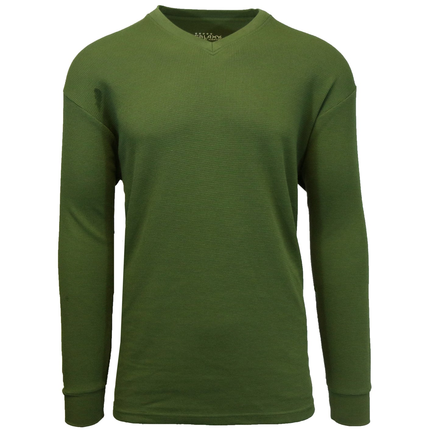 36 Pack Men's Long Sleeve V-Neck Thermal Shirt - Olive