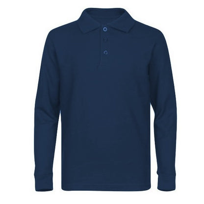 36 Pack Boys Long Sleeve Pique Polo Shirt - Hunter Green