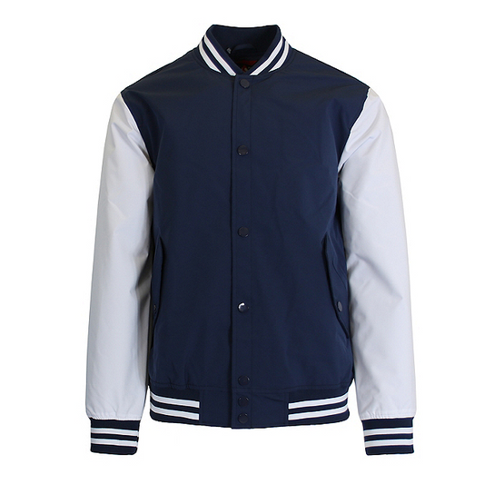 24 Pack Youth Varsity Jacket - Navy with White Sleeves