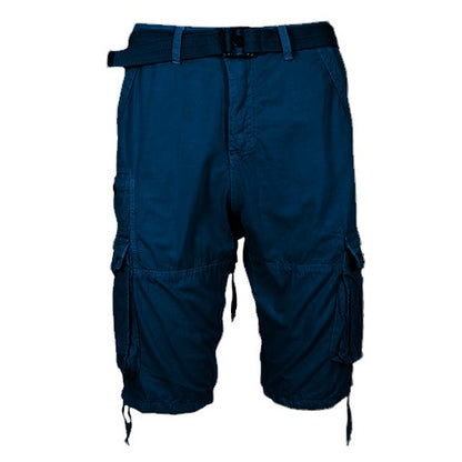 24 Pack Men's Vintage Belted Cargo Shorts - Navy