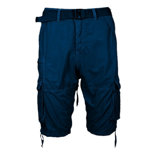 24 Pack Men's Vintage Belted Cargo Shorts - Navy
