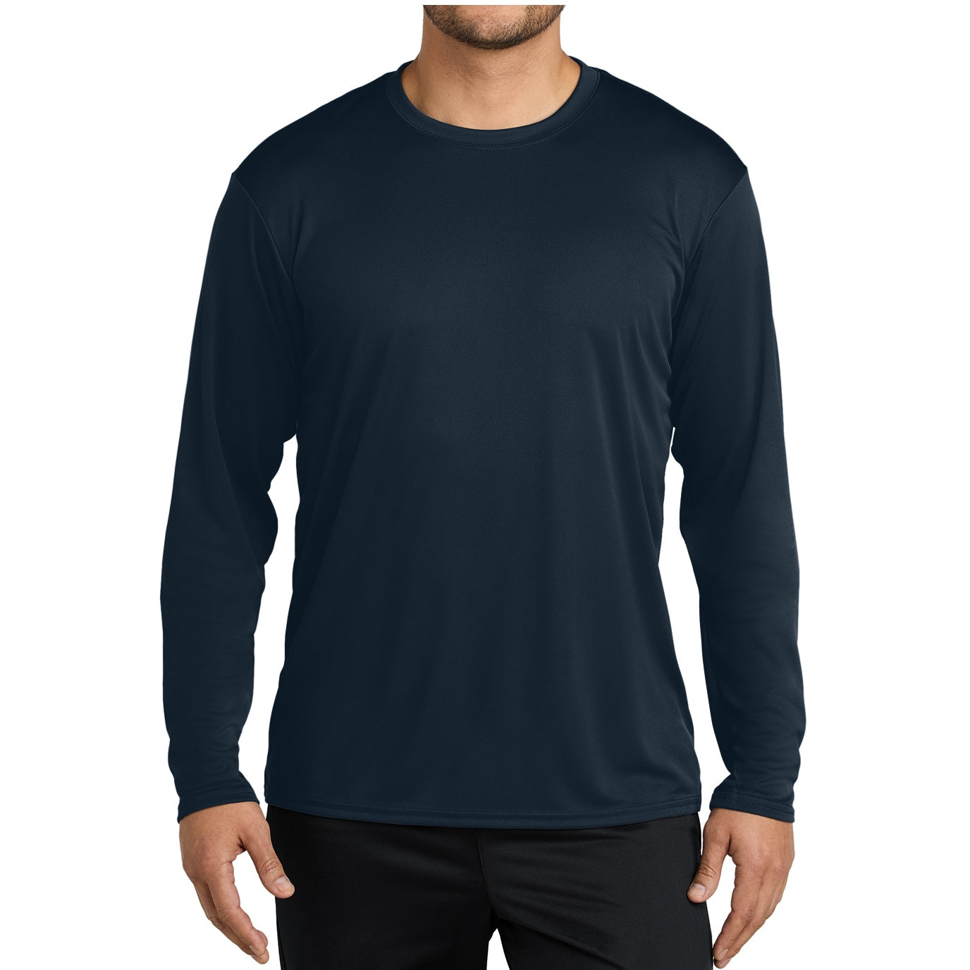 48 Pack Men's Performance Long Sleeve T-Shirt - Navy