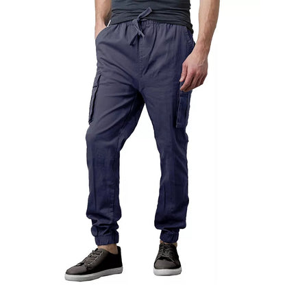 24 Pack Men's Stretch Drawstring Twill Cargo Jogger Pants - Olive