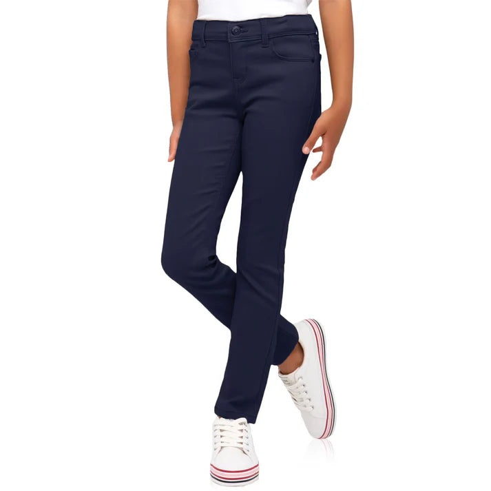24 Pack Girls Stretch Skinny Chino Pants - Khaki