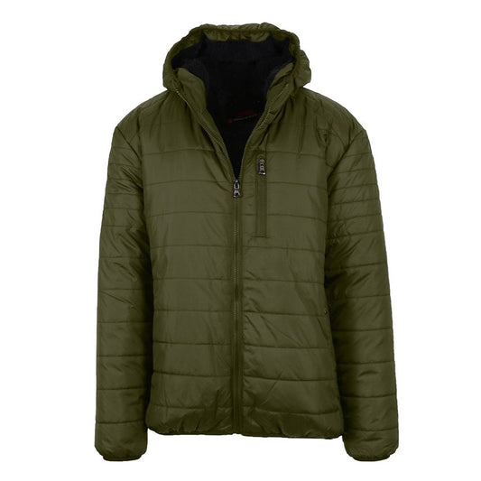 12 Pack Adult Bubble Jacket with Sherpa Lining in Olive