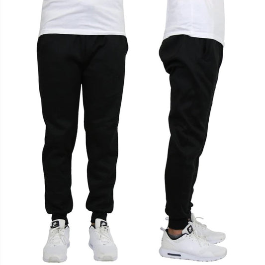 24 Pack Men's Fleece Jogger Sweatpants - Black