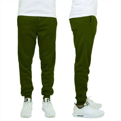 24 Pack Men's Fleece Jogger Sweatpants - Olive