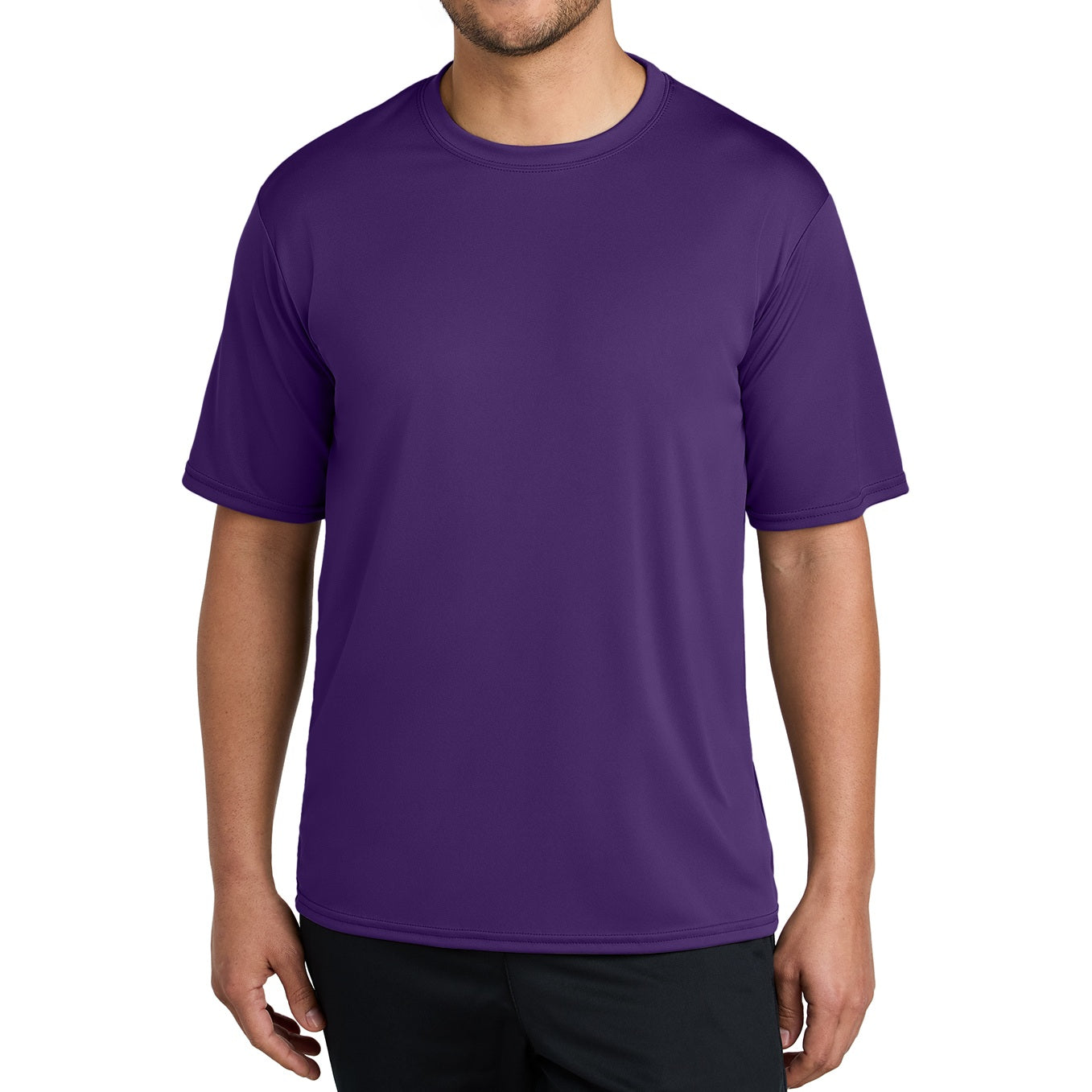 48 Pack Men's Performance Short Sleeve T-Shirts - Purple
