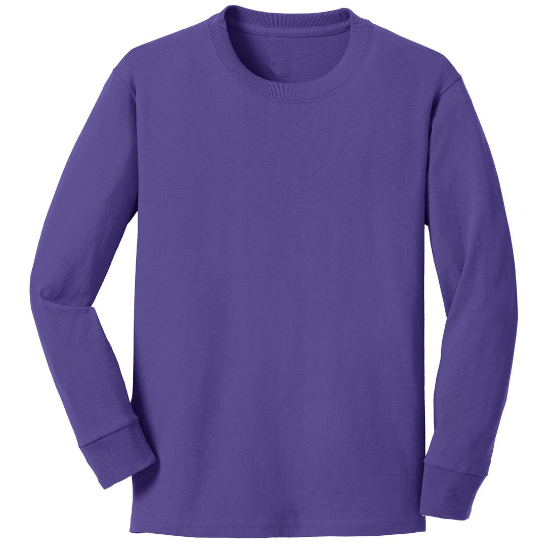 48 Pack Youth Long Sleeve Cotton T-Shirt - Maroon