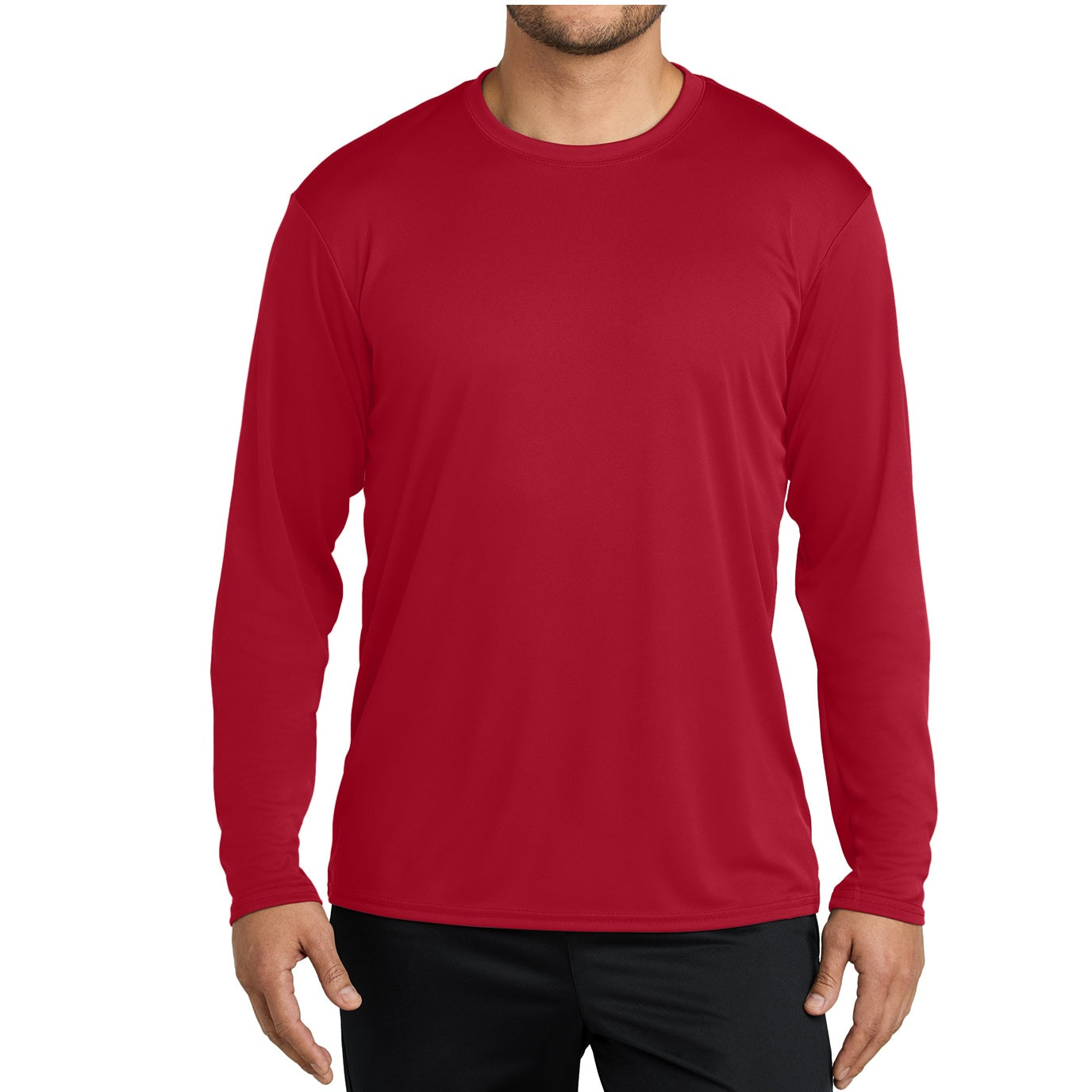 48 Pack Men's Performance Long Sleeve T-Shirt - Red