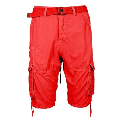24 Pack Men's Vintage Belted Cargo Shorts - Navy