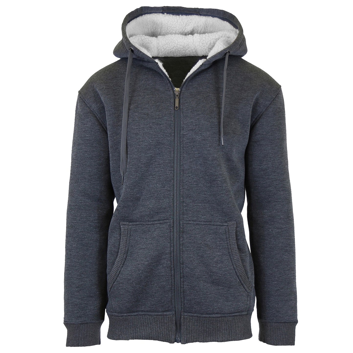 24 Pack Men's Full Zip Sherpa Lined Hoodie - Charcoal