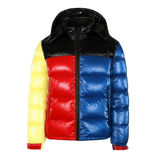 12 Pack Adult Shiny Bubble Jacket with Hood in Multi Color