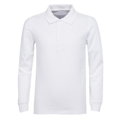 36 Pack Men's Long Sleeve Pique Polo Shirts - White