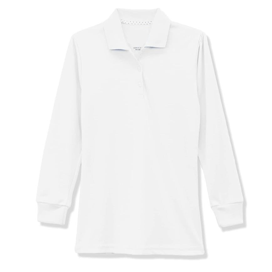 36 Pack Girls Long Sleeve Jersey Knit Polo Shirt - Black