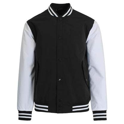 24 Pack Men's Heavyweight Varsity Jacket – Black / White Sleeves