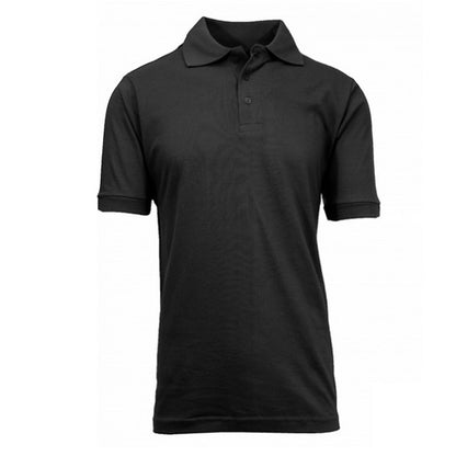 36 Pack Men's Short Sleeve Pique Polo Shirts - Black