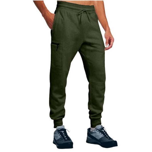 24 Pack Men's Fleece Cargo Jogger Sweatpants - Olive