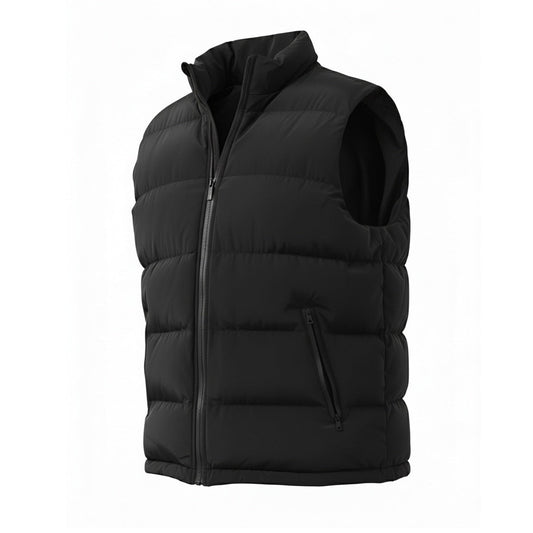 12 Pack Adult Zip Up Puffer Vest in Black