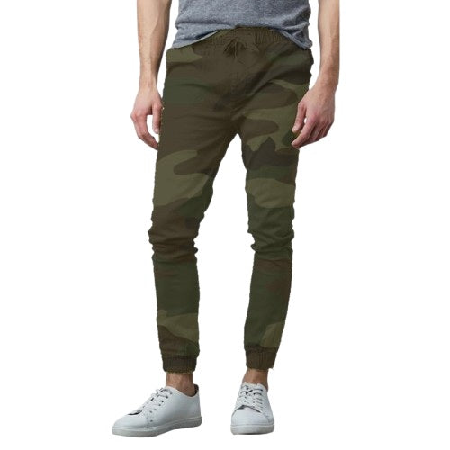 24 Pack Men's Stretch Drawstring Twill Joggers - Woodland