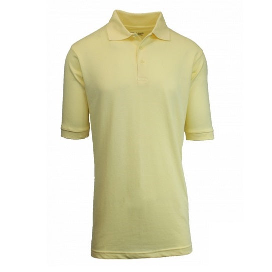 36 Pack Men's Short Sleeve Pique Polo Shirts - Black